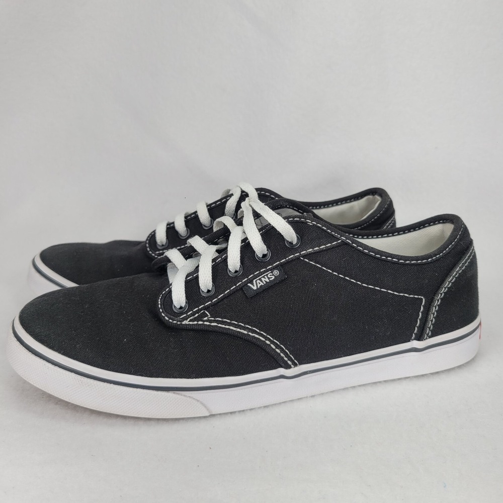 Vans Shoes Womens 6.5 Black White Low Top Lace Up Skate Sneakers Canvas Classic - Picture 3 of 9